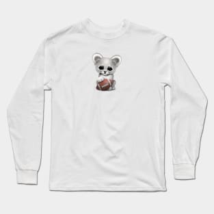 White Lion Cub Playing With Football Long Sleeve T-Shirt